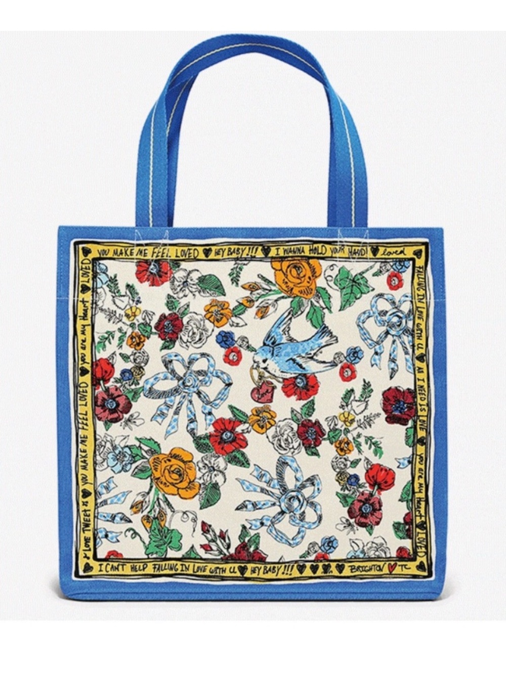 Brighton Tied With Love Tote - Blue & Cream Check - Picture 2 of 6